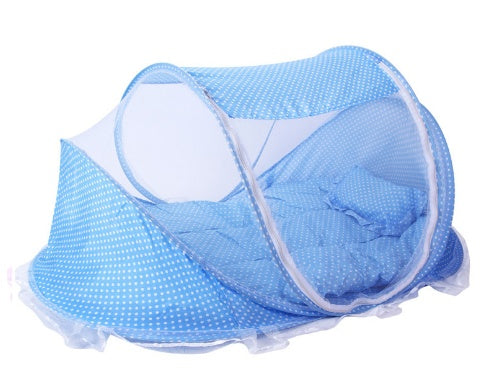 Ensemble de 2 moustiquaires pliables pour lit de bébé avec oreiller