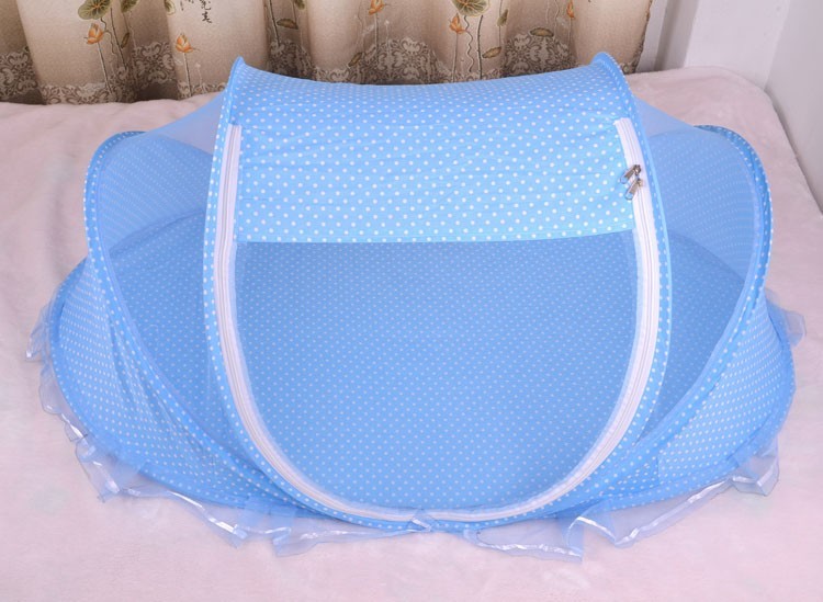 Ensemble de 2 moustiquaires pliables pour lit de bébé avec oreiller