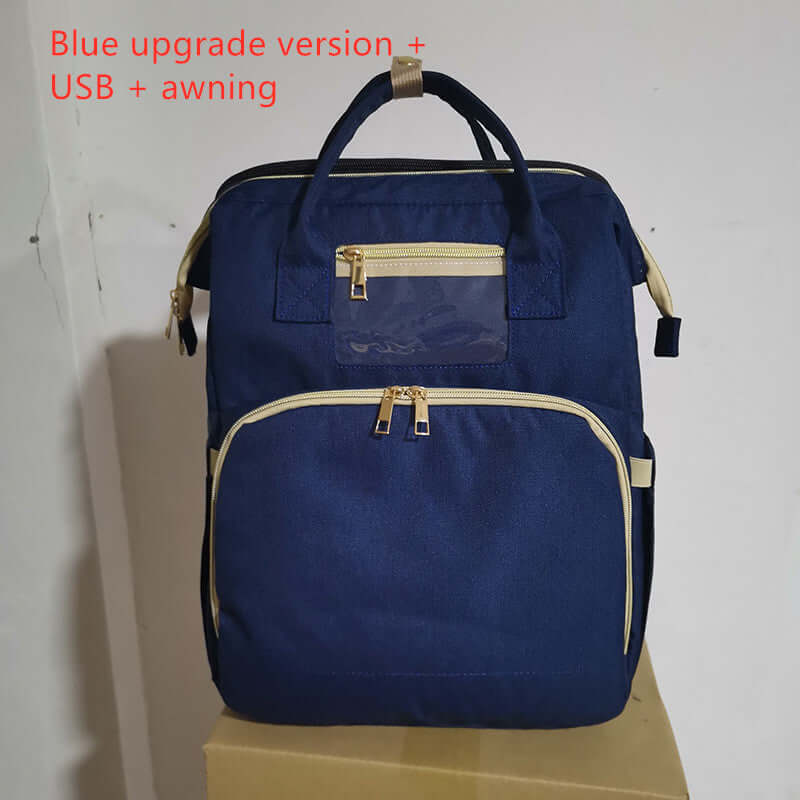 Sac à dos pliable multifonction avec chargeur USB pour maman