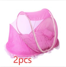 Ensemble de 2 moustiquaires pliables pour lit de bébé avec oreiller