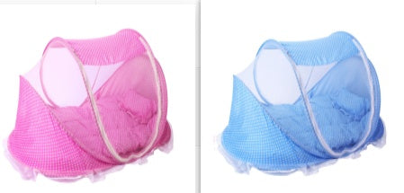 Ensemble de 2 moustiquaires pliables pour lit de bébé avec oreiller