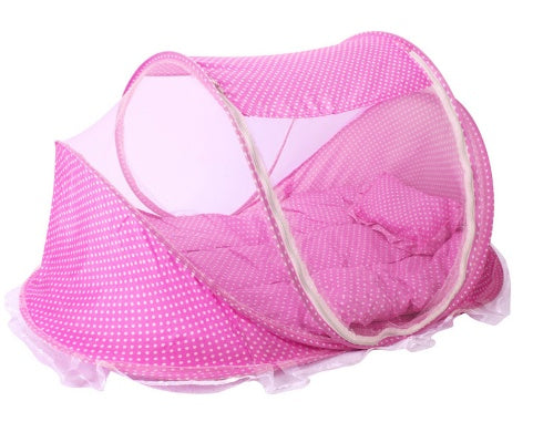 Ensemble de 2 moustiquaires pliables pour lit de bébé avec oreiller