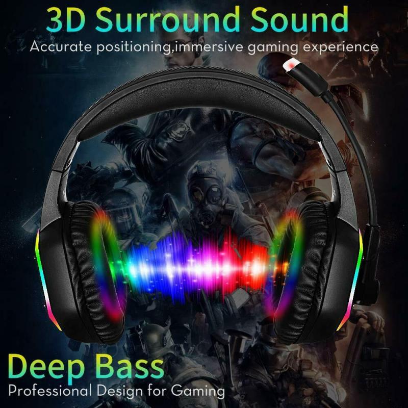 Casque de jeu à effet d'éclairage Rgb