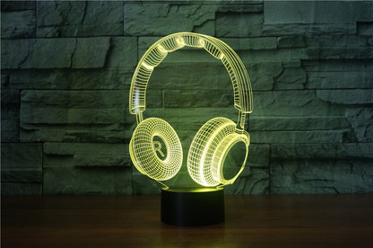 Stereo earphone illusion decorative table lamp