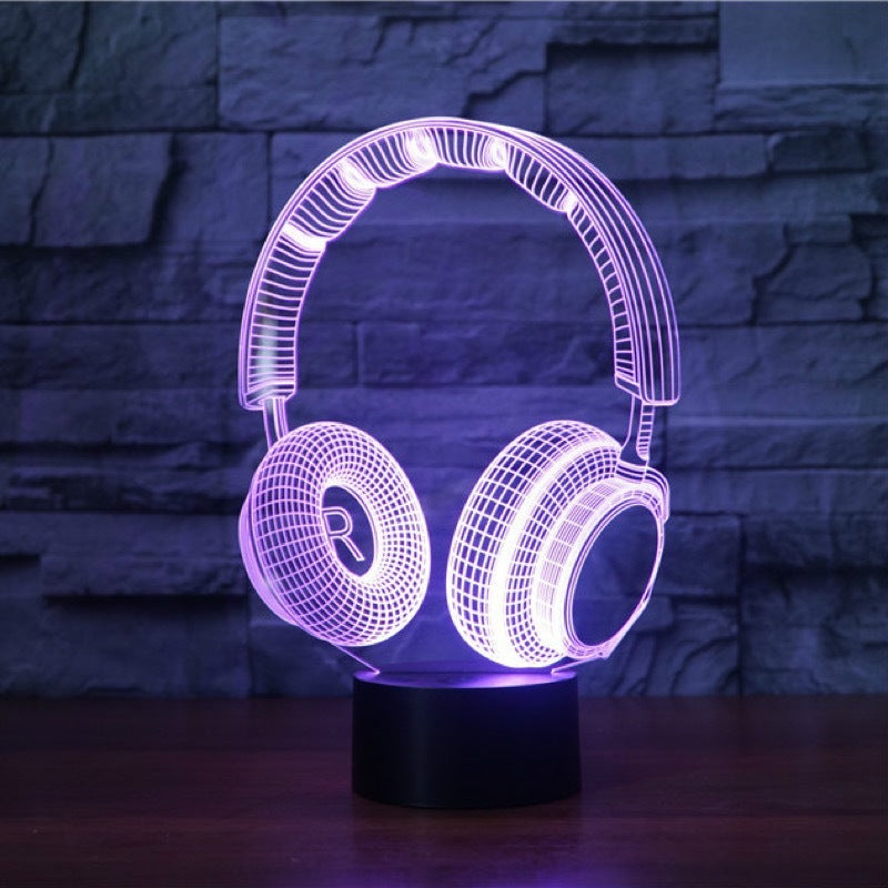 Stereo earphone illusion decorative table lamp