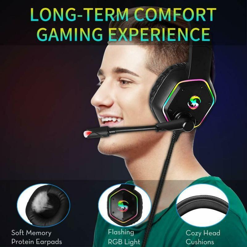 Casque de jeu à effet d'éclairage Rgb