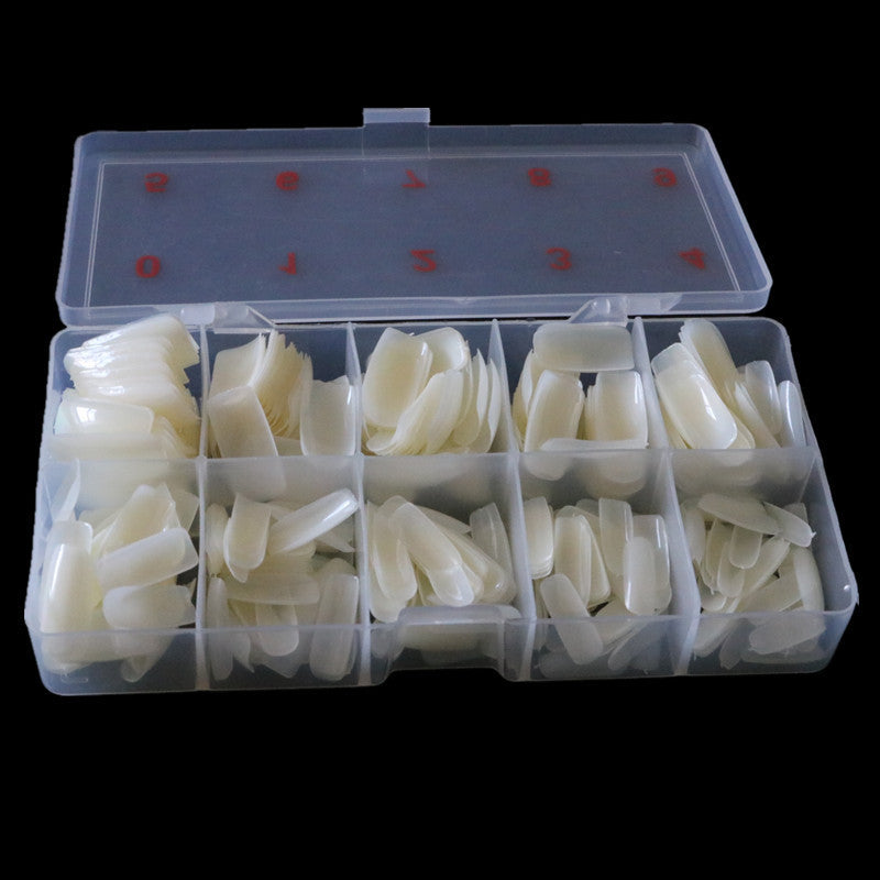 Boîte de 500 Pièces pour Art des Ongles - Pièces Armor Transparentes, Complètement Collées, Demi-Collées, Pièces pour Ongles Postiches, Transparentes, Françaises Naturelles