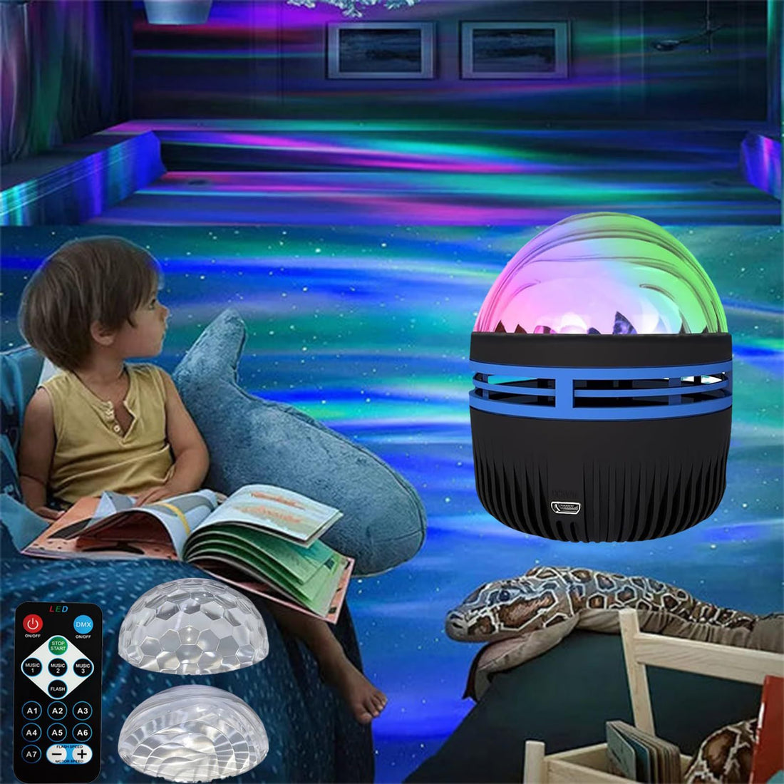 LED Starry Galaxy Projector - Rotating Mood Lamp for Kids