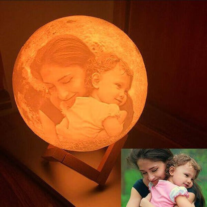 Lampe lunaire personnalisable multicolore avec gravure d&