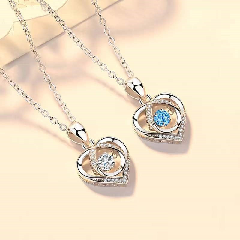 Women Luxury Love Rhinestones Necklace Jewelry Gift For Valentine&