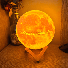 Lampe lunaire personnalisable multicolore avec gravure d'image en relief 3D - cadeau parfait pour toute occasion