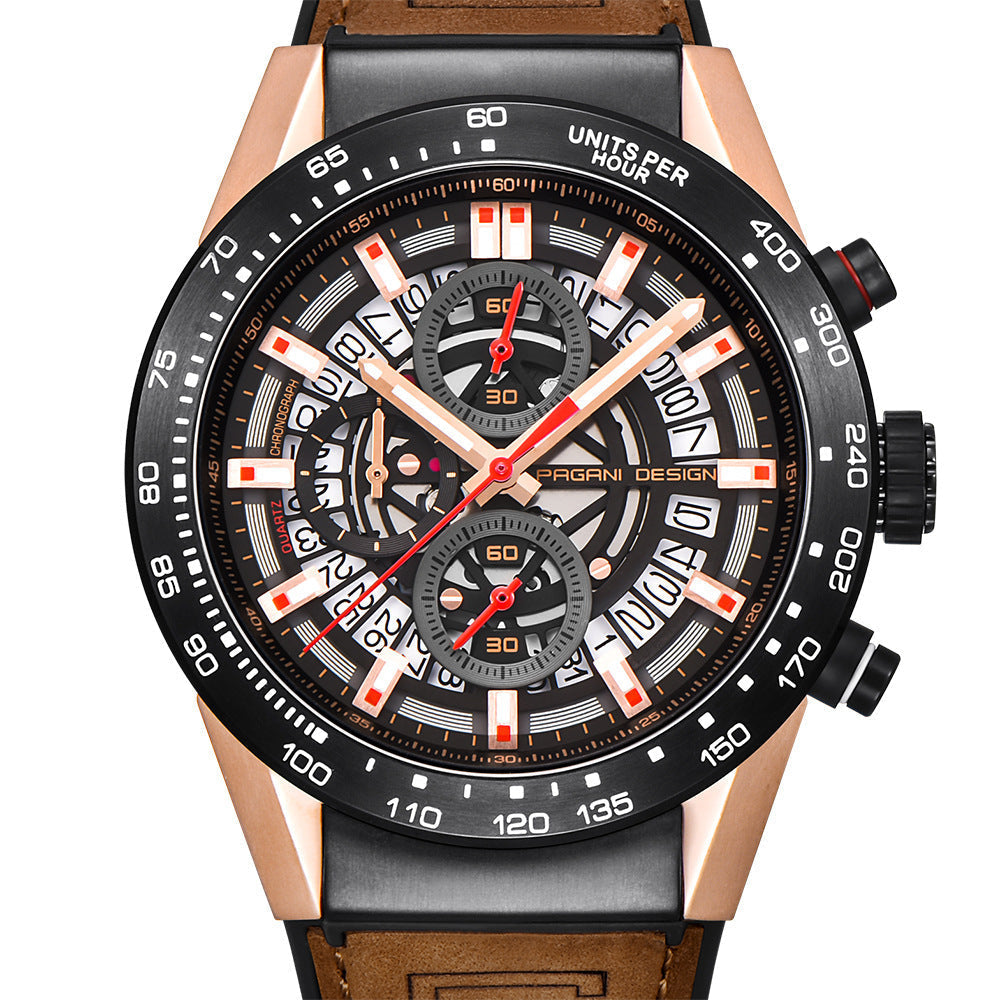 Sports Watch with Decorative Features and Calendar