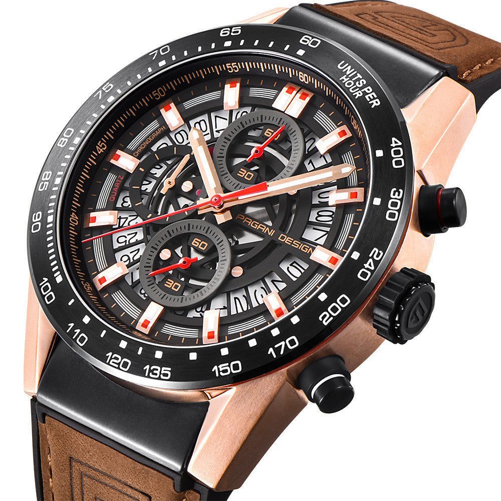 Sports Watch with Decorative Features and Calendar