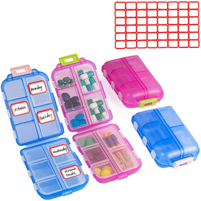 Travel Pill Organizer 10 Grid  Moisture Proof Pills Box For Pocket Purse Daily Pill Case Portable Medicine Vitamin Holder Container