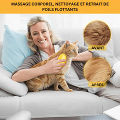 Brosse à vapeur révolutionnaire Quebekado pour chats, conçue pour un toilettage sans stress - offre nettoyage profond et massage relaxant pour un pelage soyeux et une peau propre. Idéal pour réduire la perte de poils et améliorer la circulation sanguine de votre félin, assurant un confort maximal. Compatible avec tous les animaux de compagnie, facile à utiliser et à nettoyer.