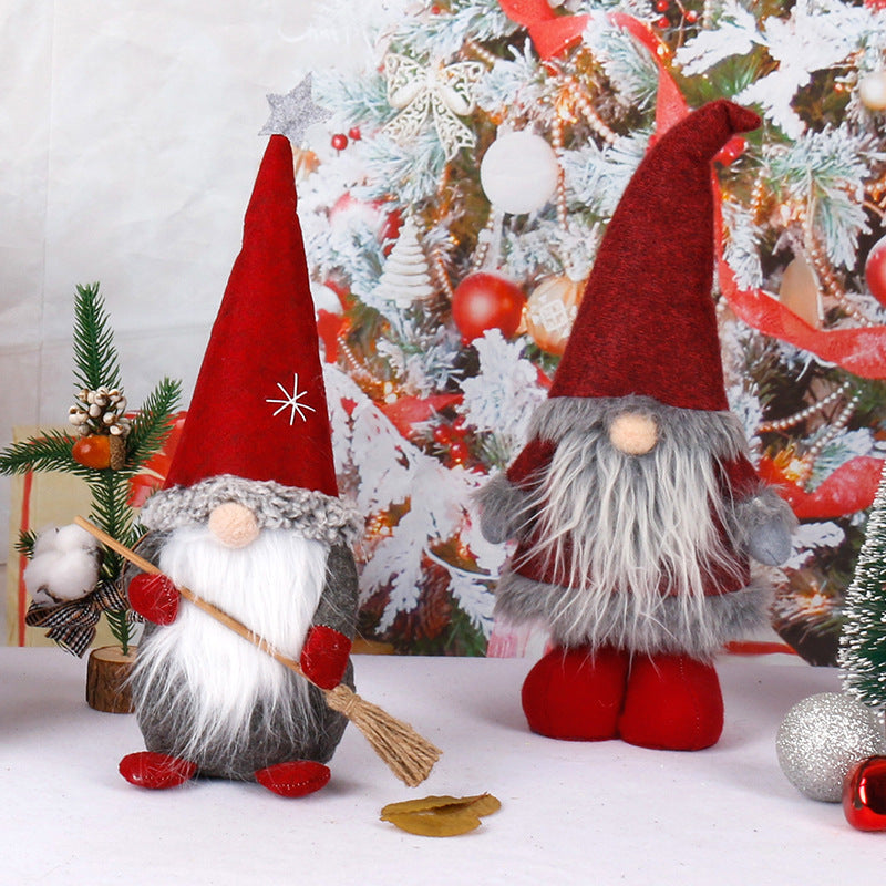 Rudolph Santa Claus Broom Gnome Doll