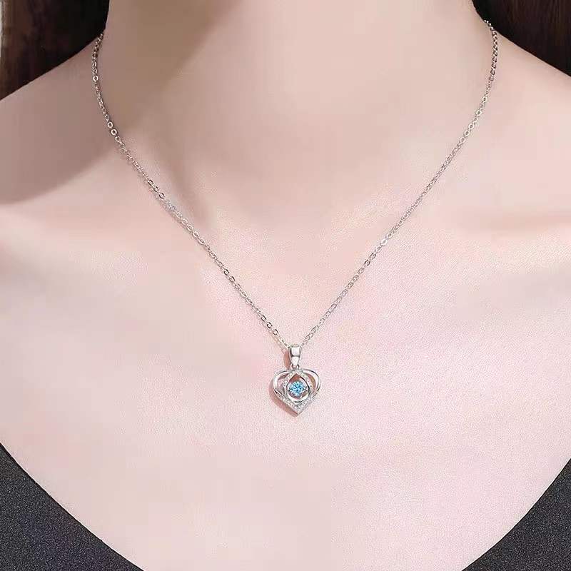 Women Luxury Love Rhinestones Necklace Jewelry Gift For Valentine&