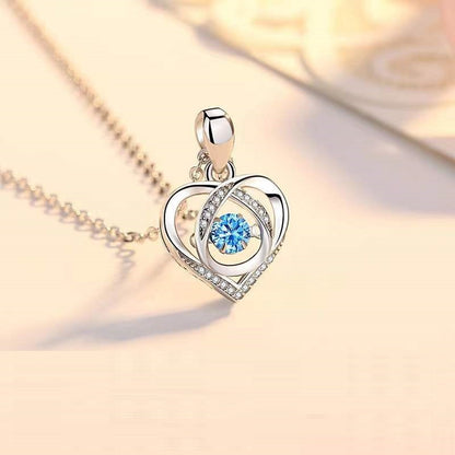 Women Luxury Love Rhinestones Necklace Jewelry Gift For Valentine&