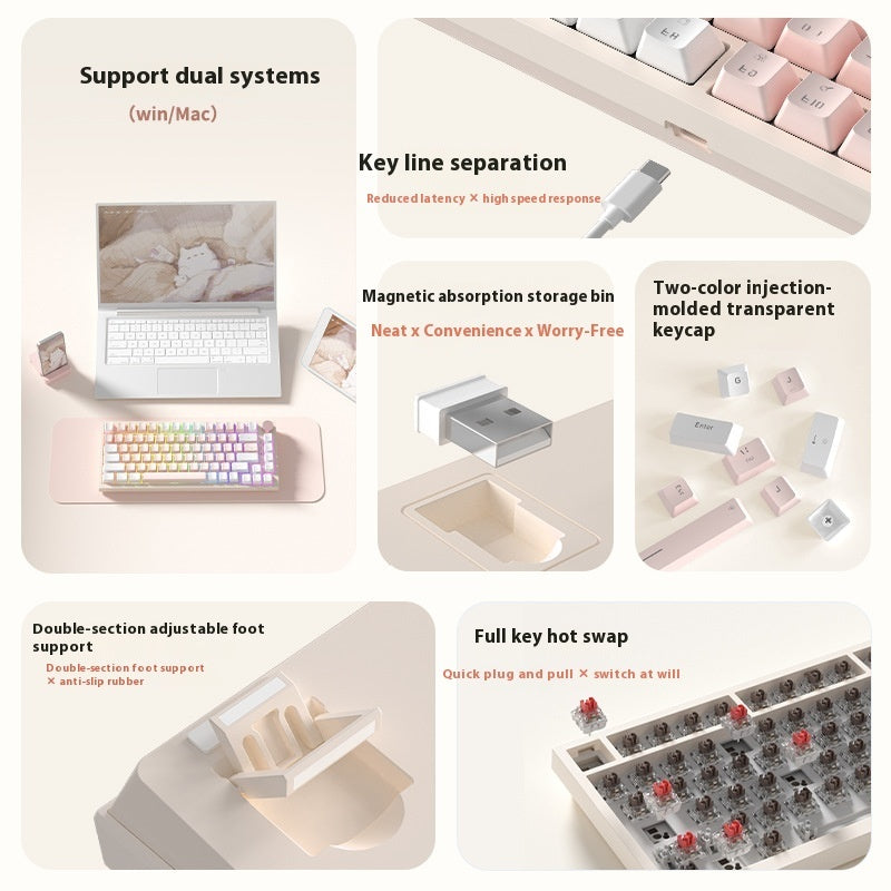 Clavier de bureau à domicile de jeu couleur créatif