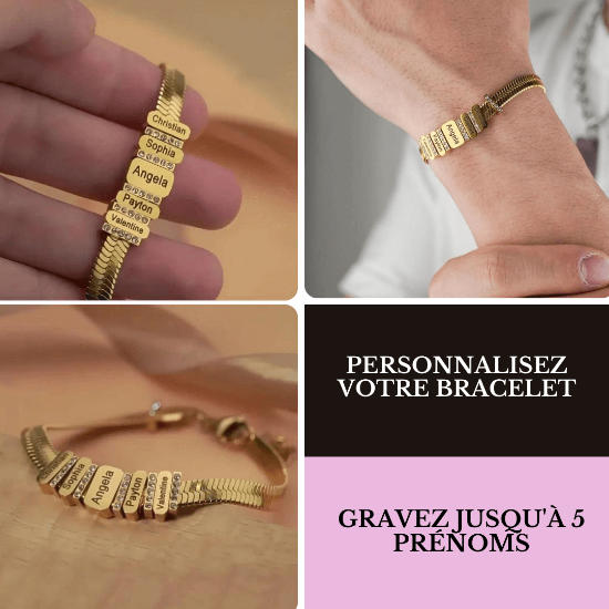 Bracelet personnalisé en acier inoxydable gravé jusqu&