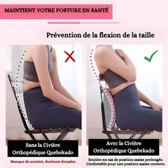 Civière dorsale Orthopédique Quebekado, solution orthopédique innovante recommandée par les orthopédistes pour soulager les douleurs du dos et du cou, améliorer la posture et garantir un meilleur sommeil. Plus de 15,000 utilisateurs satisfaits.