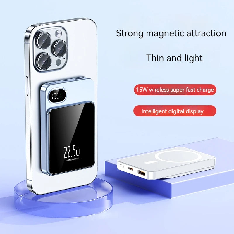 Sell Well  PD20W TYPE-C Quick Charge 5000mah Wireless 15W Fast Charge  Portable Mini 10000mAh Magnetic Q9 Powerbank for Phone