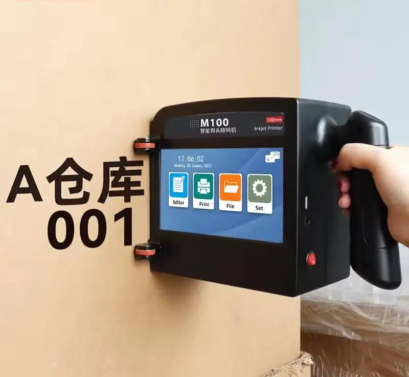 Portable Handheld Inkjet Printer with Large Screen Flatbed Digital Date Encoder Metal Bat Printing Peak Print Machine