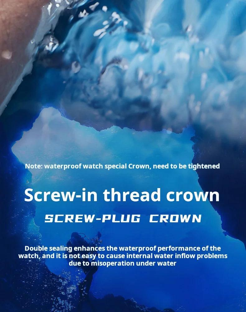 Automatic Mechanical Luxury Blackwater Ghost Man Diving Watch Luminous Pointer Imported Movement Stainless Steel Band Waterproof