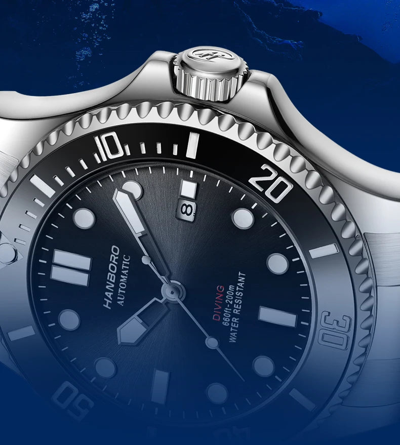 Automatic Mechanical Luxury Blackwater Ghost Man Diving Watch Luminous Pointer Imported Movement Stainless Steel Band Waterproof