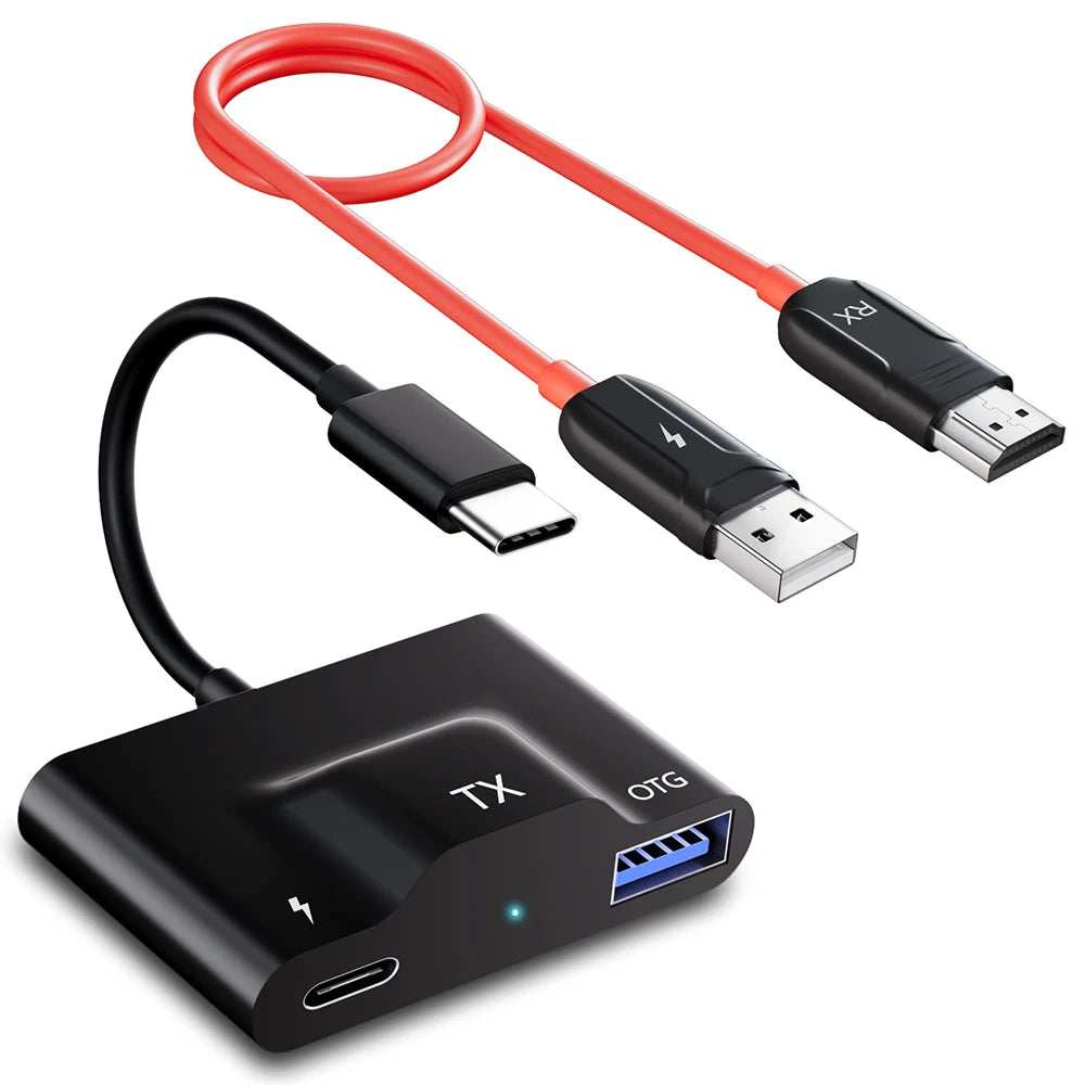 Wireless HDMI Transmitter and Receiver USB-C HDMI Wireless Extender HDTV Transmission for TV Streaming USB C HDMI Transmitter