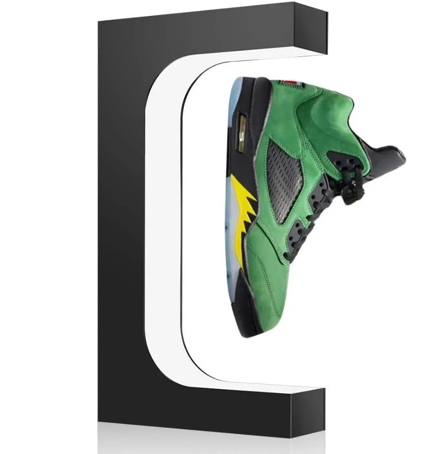 Floating Shoe Display Magnetic Levitation Sneaker Stand with LED Light Rotating Levitating Holder
