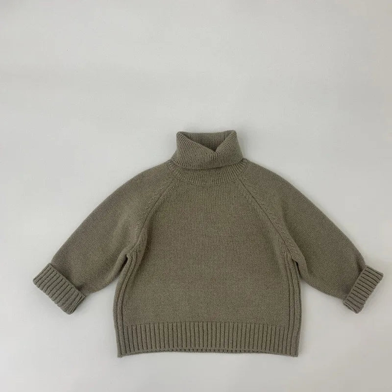 Winter New Baby Turtleneck Sweater Children Clothing Tops 1-7 Year Boys Girls Knitted Pullover Korean Kids Toddler Boys Sweaters