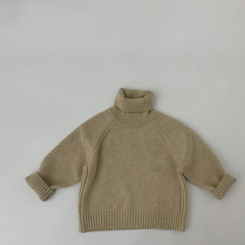 Winter New Baby Turtleneck Sweater Children Clothing Tops 1-7 Year Boys Girls Knitted Pullover Korean Kids Toddler Boys Sweaters