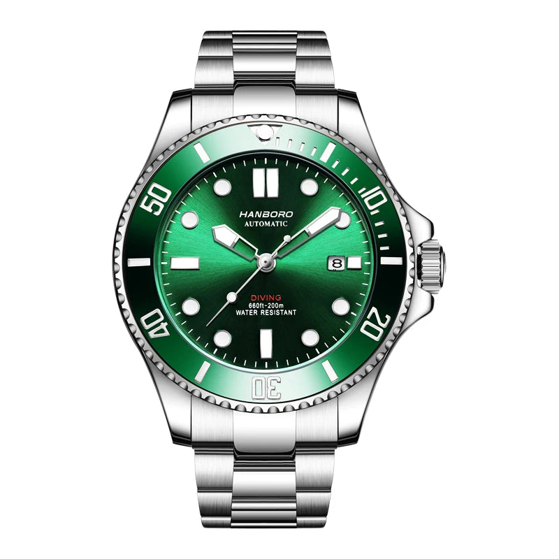 Automatic Mechanical Luxury Blackwater Ghost Man Diving Watch Luminous Pointer Imported Movement Stainless Steel Band Waterproof