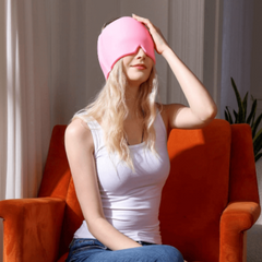 Chapeau de thérapie naturelle pour soulagement des maux de tête et migraines, disponible sur Quebekado.