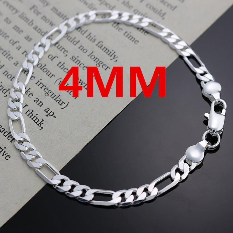 Noble nouvelle arrivée 925 argent 4MM chaîne pour hommes femmes Bracelet collier ensemble de bijoux dame cadeaux de noël breloques de mariage