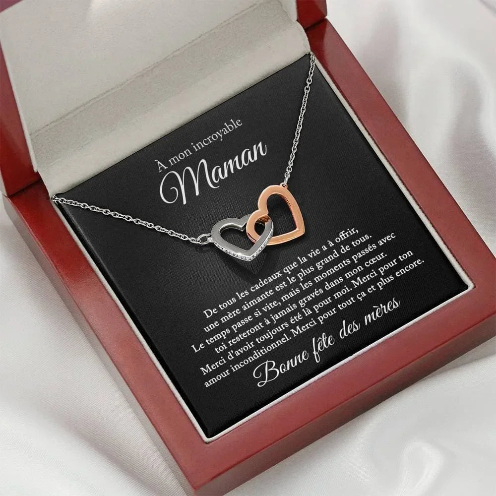 To My Amazing Mom Mother Gift Necklace 2024 New Fashion Jewelry Love Double Heart Pendant Necklaces Birthday Dropshipping