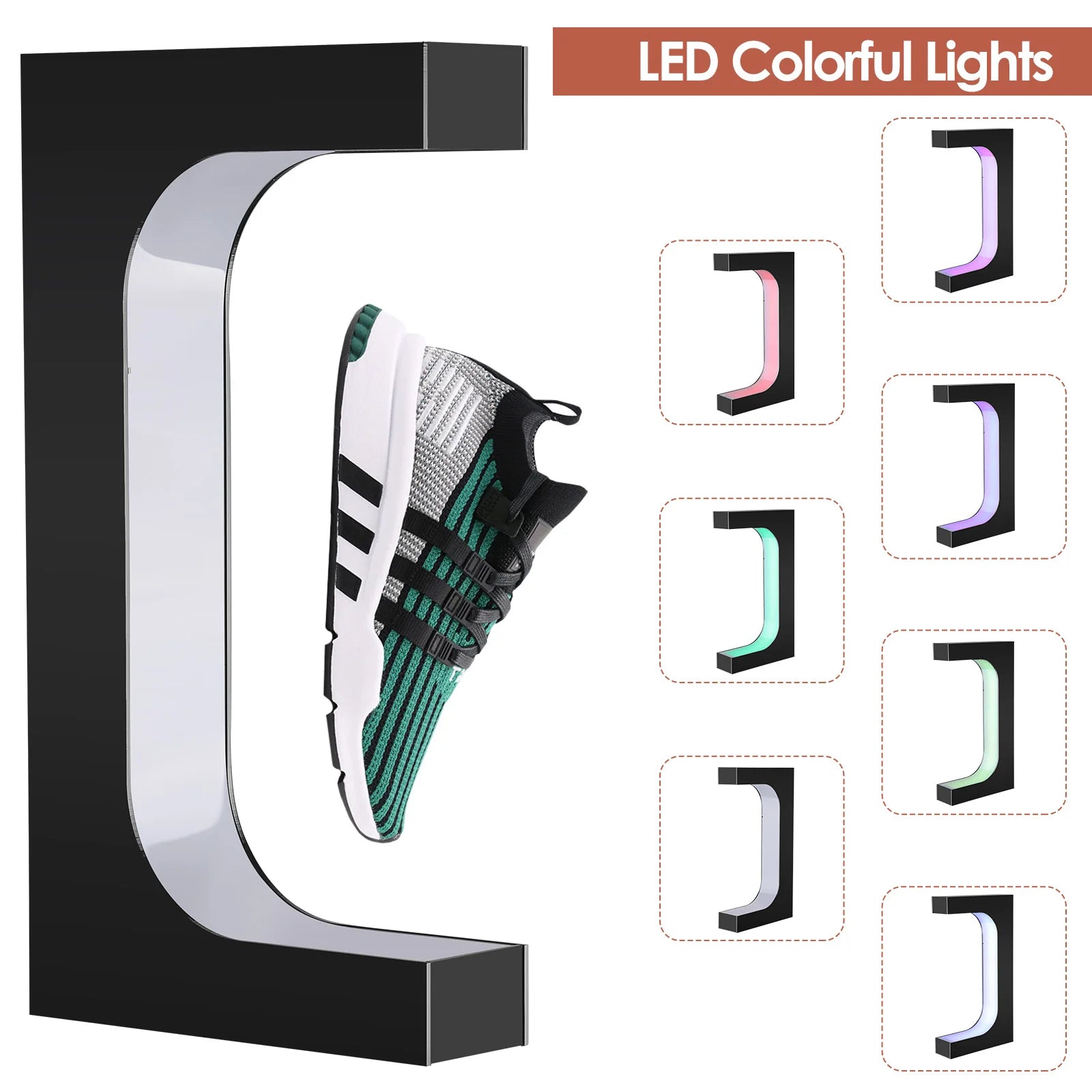 Présentoir Rotatif à LED pour Chaussures de dehors, Support Flottant T1, 1/7, 360