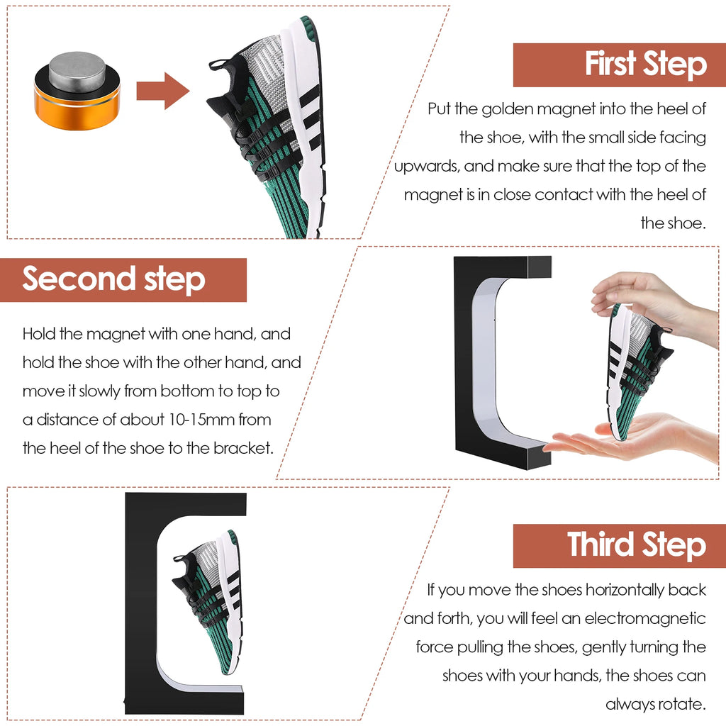 Présentoir Rotatif à LED pour Chaussures de dehors, Support Flottant T1, 1/7, 360