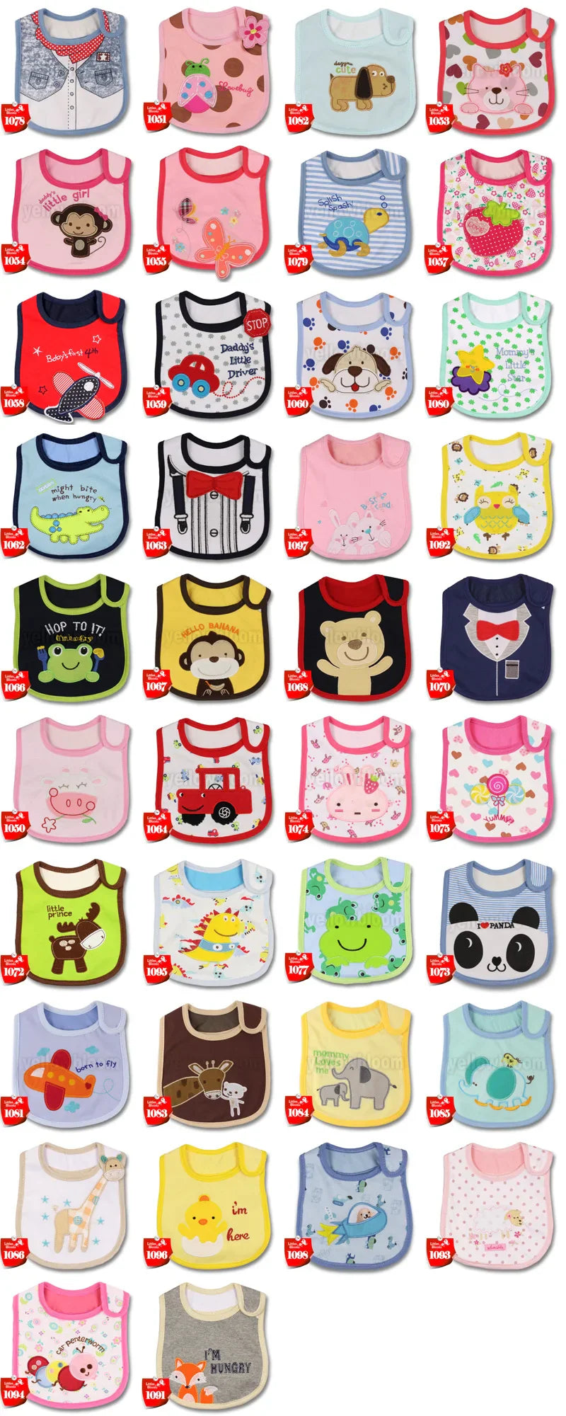 [Littles&amp;Bloomz] Baby Girl Boy Feeding Bibs Waterproof Apron Cartoon Towel Kids Toddler Dinner baberos Bandanas Burp Cloths