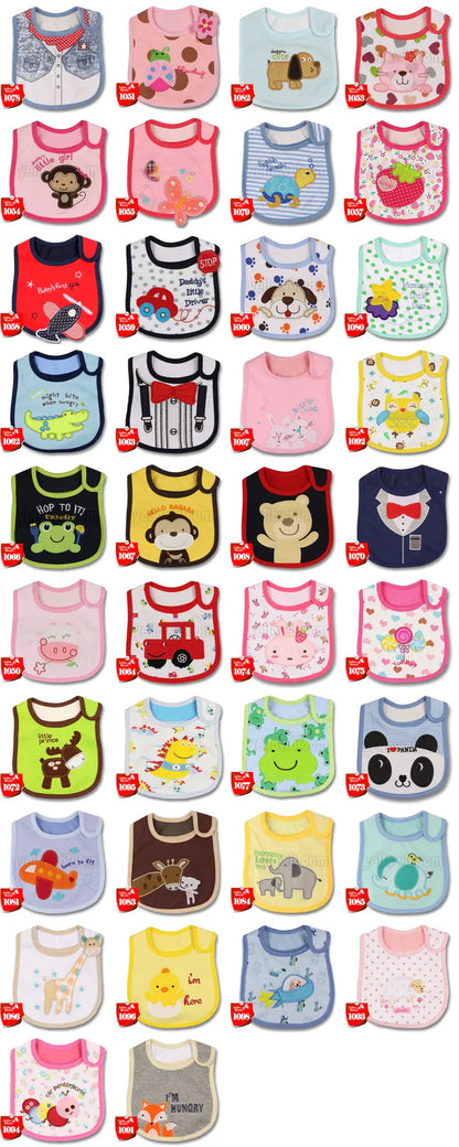 [Littles&amp;Bloomz] Baby Girl Boy Feeding Bibs Waterproof Apron Cartoon Towel Kids Toddler Dinner baberos Bandanas Burp Cloths