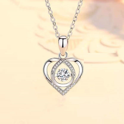 Women Luxury Love Rhinestones Necklace Jewelry Gift For Valentine&