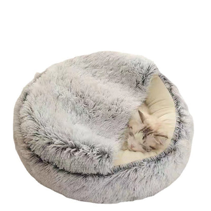 Luxurious Semi-Enclosed Pet Bed for Cats and Small Dogs