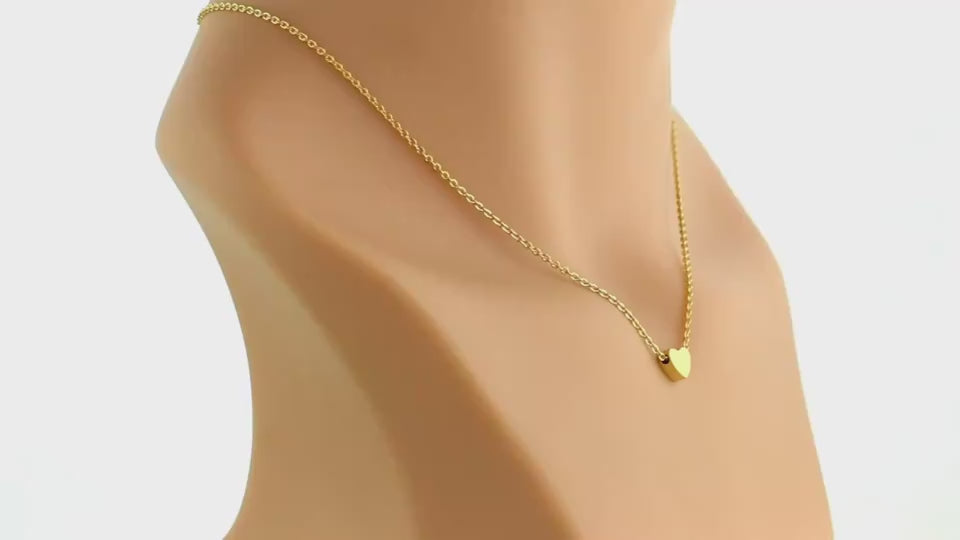 Simple Fashion Gold Color Double-sided Love Pendant Necklaces