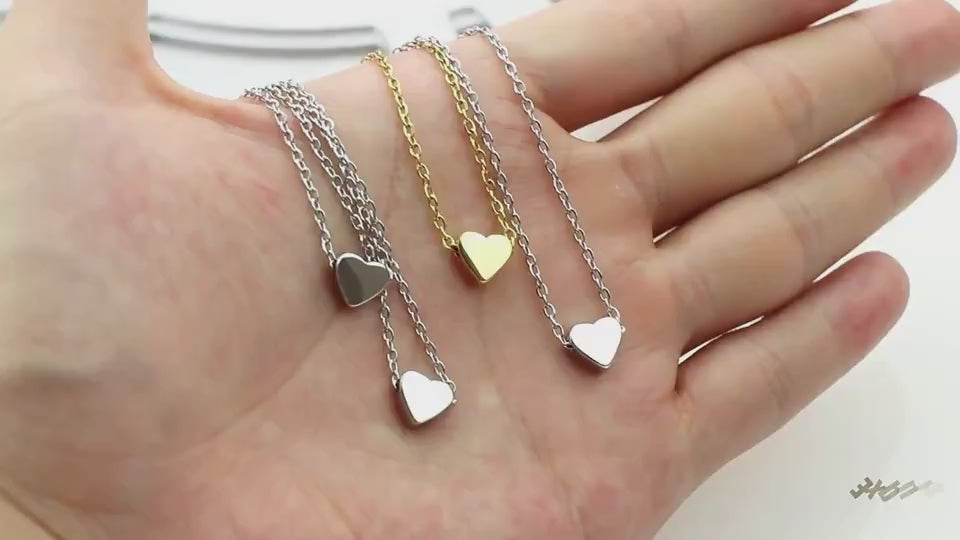 Simple Fashion Gold Color Double-sided Love Pendant Necklaces